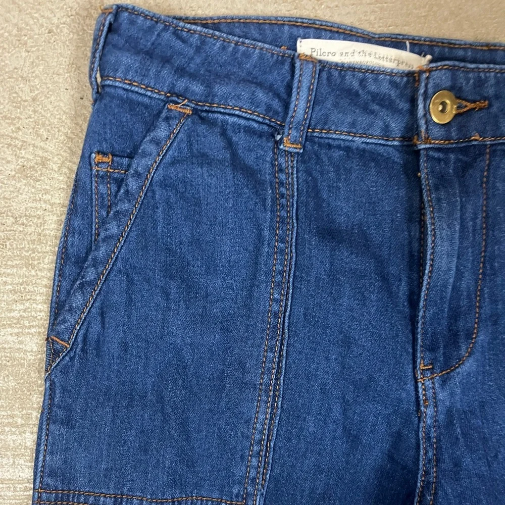 Pilcro Anthropologie Women's High Rise Cropped Wide Leg‎ Jeans- Size 28